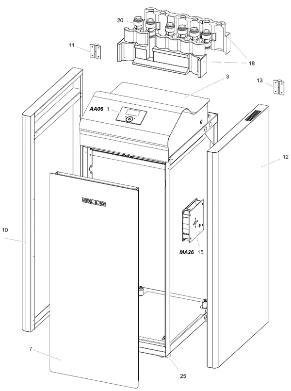 Explosionszeichnung Stiebel Eltron WPE-I 04-15 HKW 230 PREMIUM (06/2020): Verkleidung