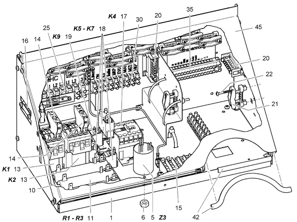 Explosionszeichnung Stiebel Eltron WPF 5,7,10,13 MIT R410A (10/2005-10/2010): Schaltkasten