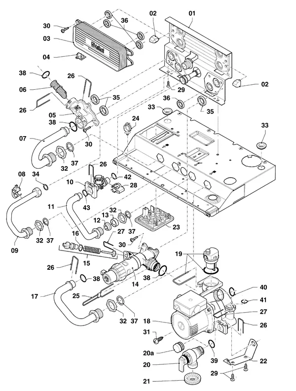 Explosionszeichnung Vaillant ecoTEC pro classic VHR CW4 5-3 OT R2: Hydroblock