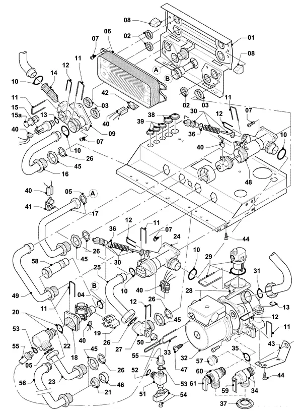 Explosionszeichnung Vaillant hrPRO CW 3/3: Hydroblock