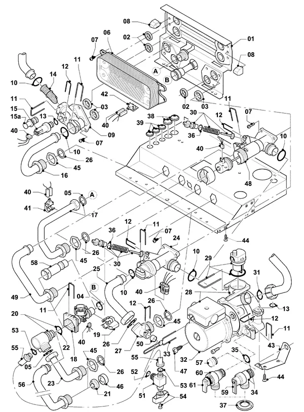 Explosionszeichnung Vaillant hrPRO CW 4/3: Hydroblock