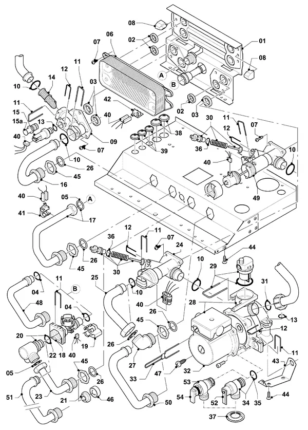 Explosionszeichnung Vaillant hrSOLIDE plus VHR 18-22/3-5: Hydroblock