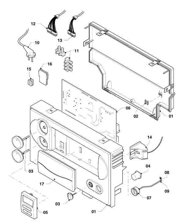 Explosionszeichnung Vaillant thermoCOMPACT VC 255/4-7 Turbo: Elektrik