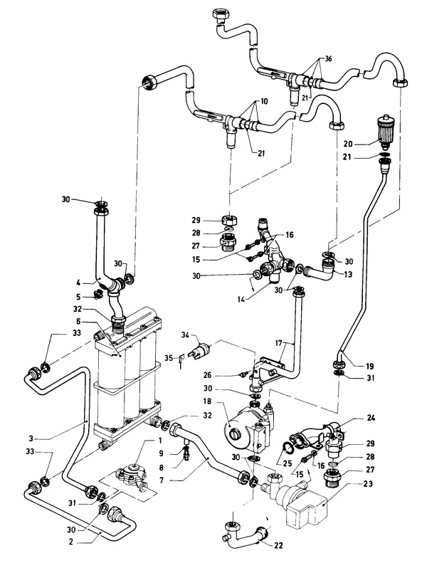 Explosionszeichnung Vaillant Kombitherme VCW 184 XE (TTB): Anschlussteile A