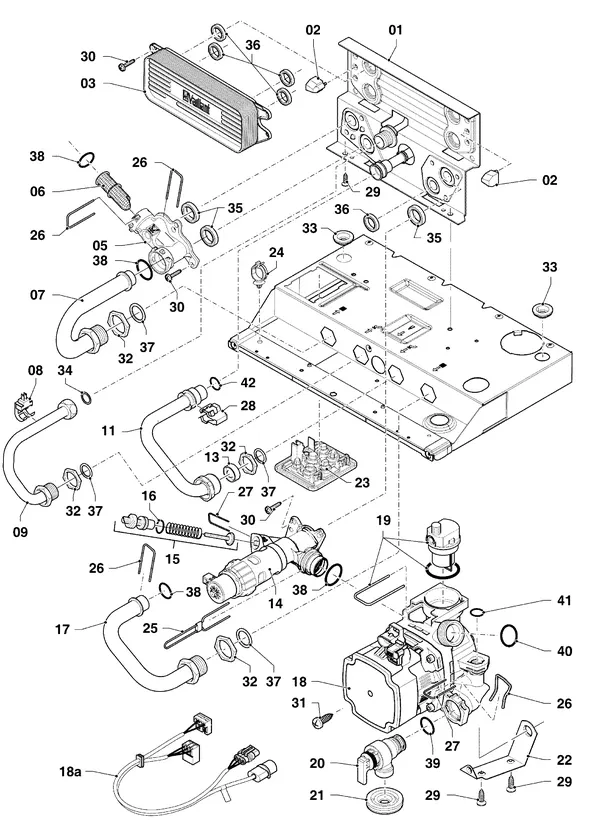 Explosionszeichnung Vaillant ecoTEC plus VHR 34/5-5 I R6: Hydraulikteile VHR Hydroblock